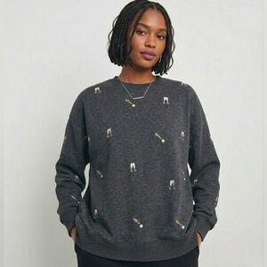 Wild Kiss Party Drinks Embroidered Sweatshirt Size 1X